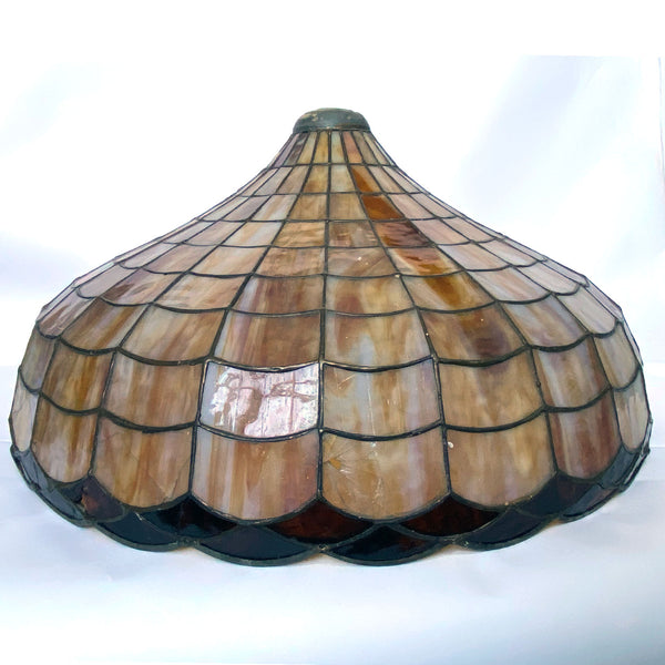 American Leaded Caramel Marbleized Mosaic Glass Hanging Light Shade