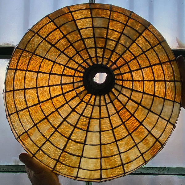 American Leaded Caramel Marbleized Mosaic Glass Hanging Light Shade