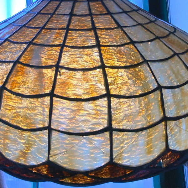 American Leaded Caramel Marbleized Mosaic Glass Hanging Light Shade