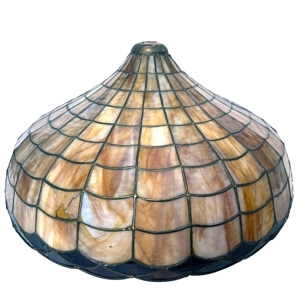 American Leaded Caramel Marbleized Mosaic Glass Hanging Light Shade