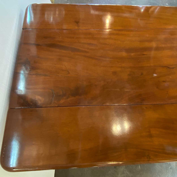 English Regency Flame Mahogany Drop-Leaf Pembroke Pedestal Table