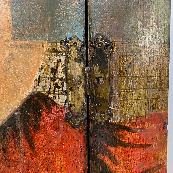 English Georgian Painted Pine Bowfront Hanging Corner Cabinet