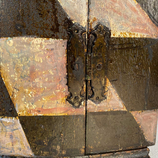 English Georgian Painted Pine Bowfront Hanging Corner Cabinet