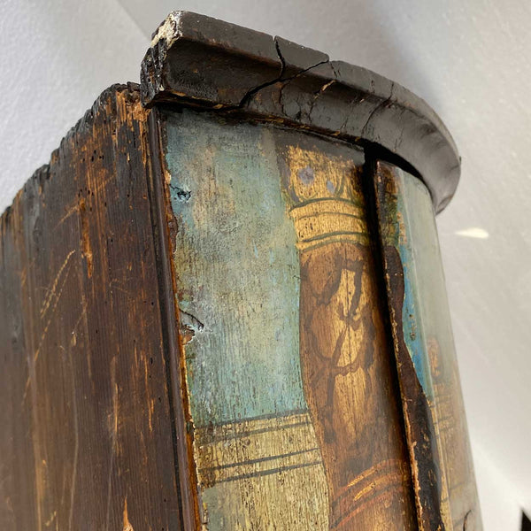 English Georgian Painted Pine Bowfront Hanging Corner Cabinet