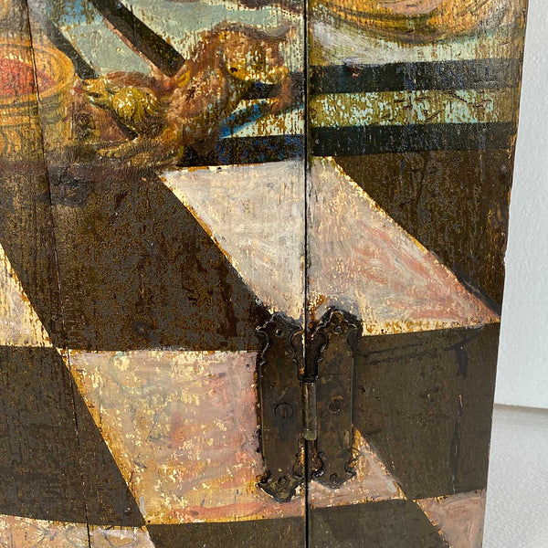 English Georgian Painted Pine Bowfront Hanging Corner Cabinet