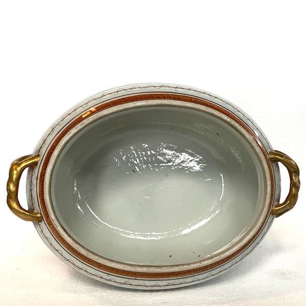 Rare Chinese Export East India Co. Famille Rose Porcelain Armorial Tureen