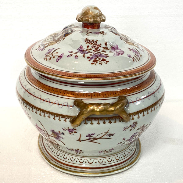 Rare Chinese Export East India Co. Famille Rose Porcelain Armorial Tureen