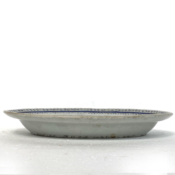 Small Chinese Export Qing Porcelain Willow Tree Urn Oval Serving Platter