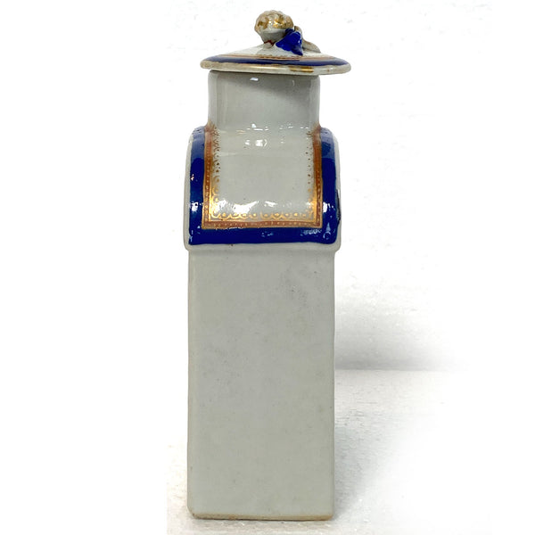 Chinese Export Qing Porcelain Masonic Armorial Flask-Form Tea Caddy