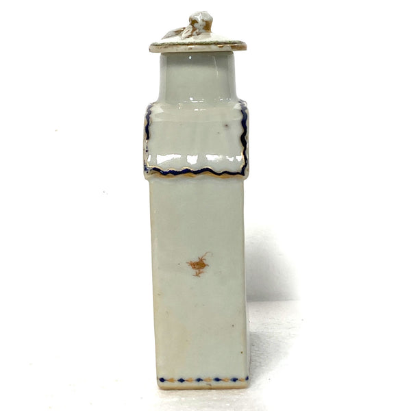 Chinese Export Qing Porcelain Armorial Flask-Form Tea Caddy