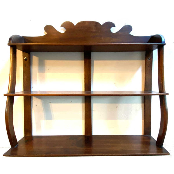Small American New England Chippendale Style Mahogany Open Wall Shelf