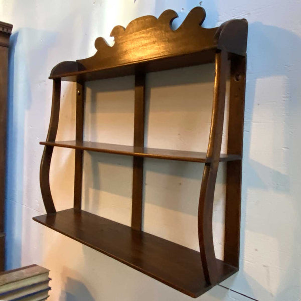 Small American New England Chippendale Style Mahogany Open Wall Shelf