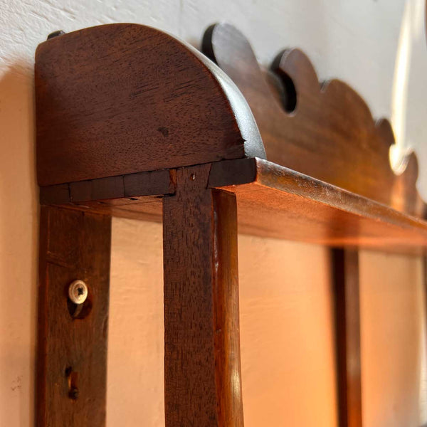 Small American New England Chippendale Style Mahogany Open Wall Shelf