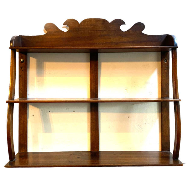 Small American New England Chippendale Style Mahogany Open Wall Shelf