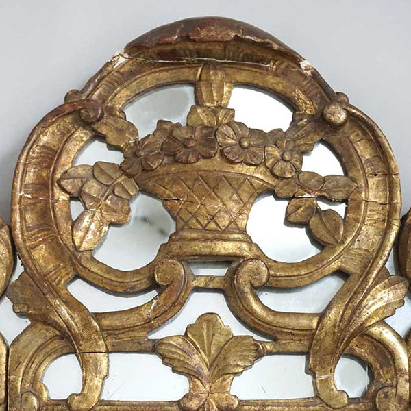 French Rococo Giltwood and Gesso Wall Mirror