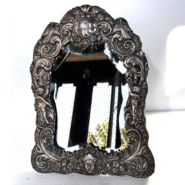 English Frederick Brasted Sterling Silver Dressing Table Mirror