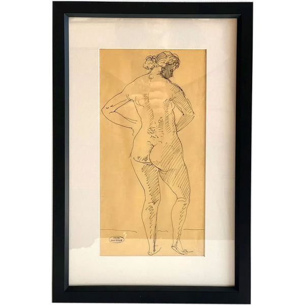 ANDRE DERAIN Ink Drawing on Paper, Femme nue de Dos