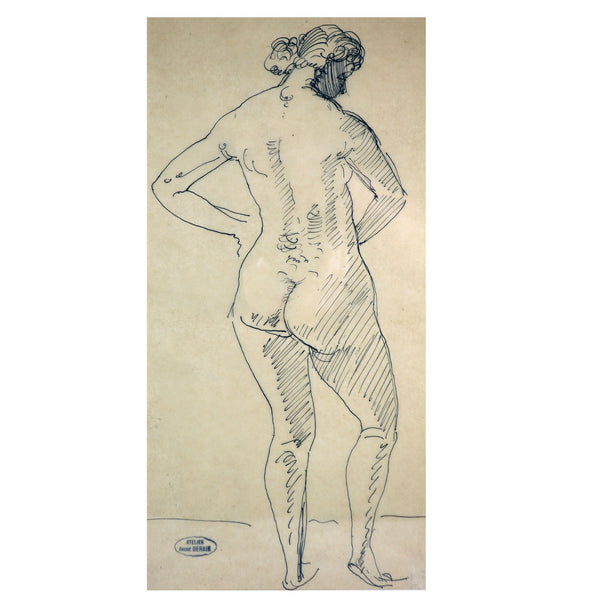 ANDRE DERAIN Ink Drawing on Paper, Femme nue de Dos