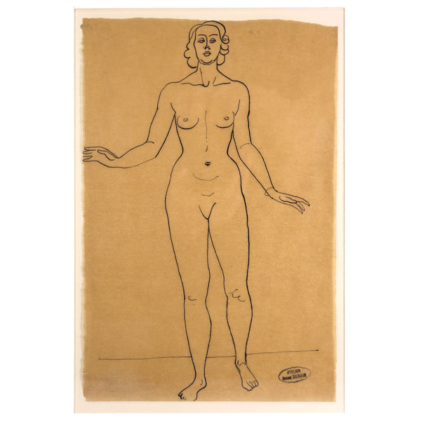 ANDRE DERAIN Ink Drawing on Paper, Femme nue Debout