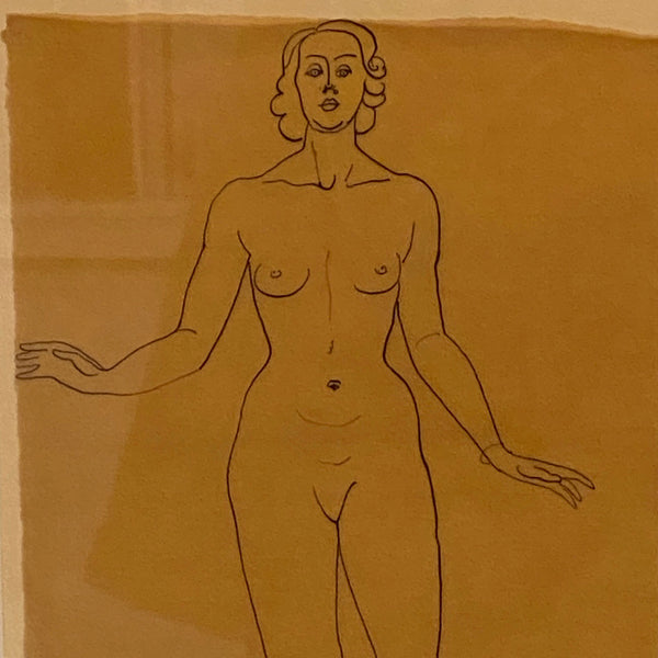 ANDRE DERAIN Ink Drawing on Paper, Femme nue Debout