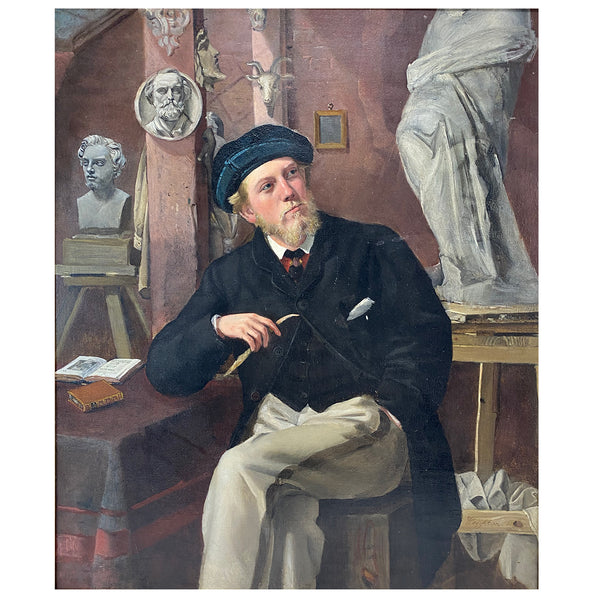 Scottish School Oil on Canvas Painting, Portrait of a Man