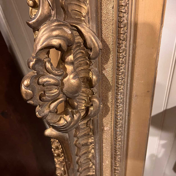 Very Large American Victorian Giltwood and Gesso Painting/Mirror Frame