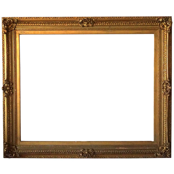 Very Large American Victorian Giltwood and Gesso Painting/Mirror Frame