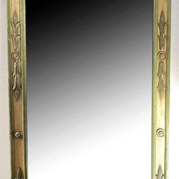 Large French Provincial Green Painted Arched Pier Mirror