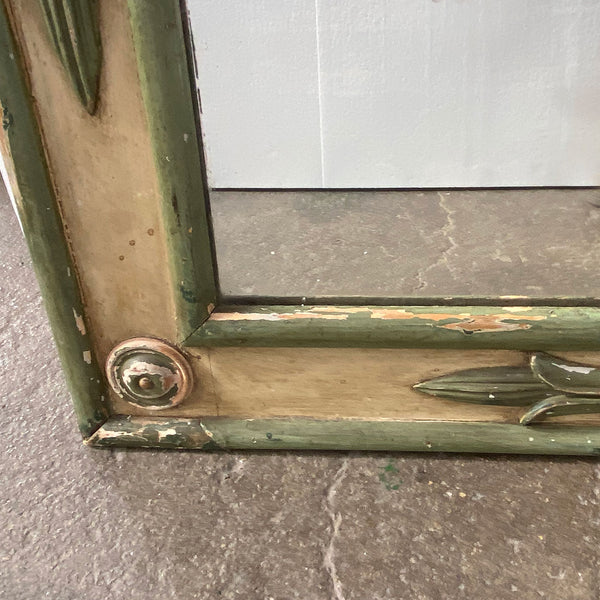 Large French Provincial Green Painted Arched Pier Mirror