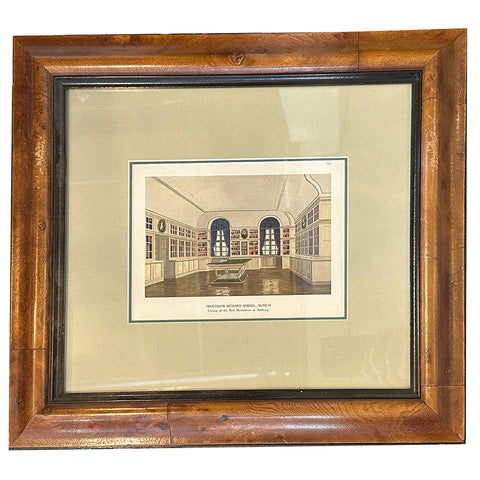 German Chromolithograph Print Bookplate, Library of the New Mozarteum