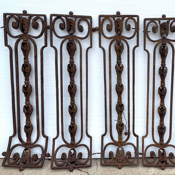 French Hand Forged Wrought Iron Balcony / Staircase Balusters [17 pieces]