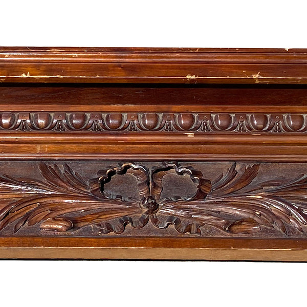 Neoclassical Solid Mahogany Architectural Cornice Panel