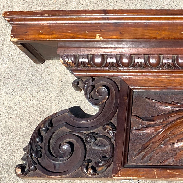 Neoclassical Solid Mahogany Architectural Cornice Panel