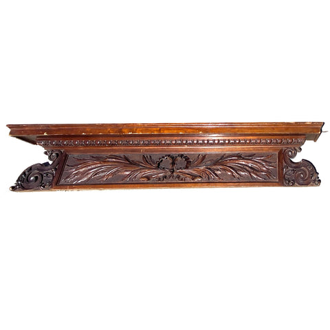 Neoclassical Solid Mahogany Architectural Cornice Panel