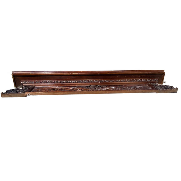 Neoclassical Solid Mahogany Architectural Cornice Panel