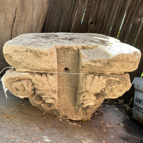 Anglo Indian Limestone Architectural Pilaster Top