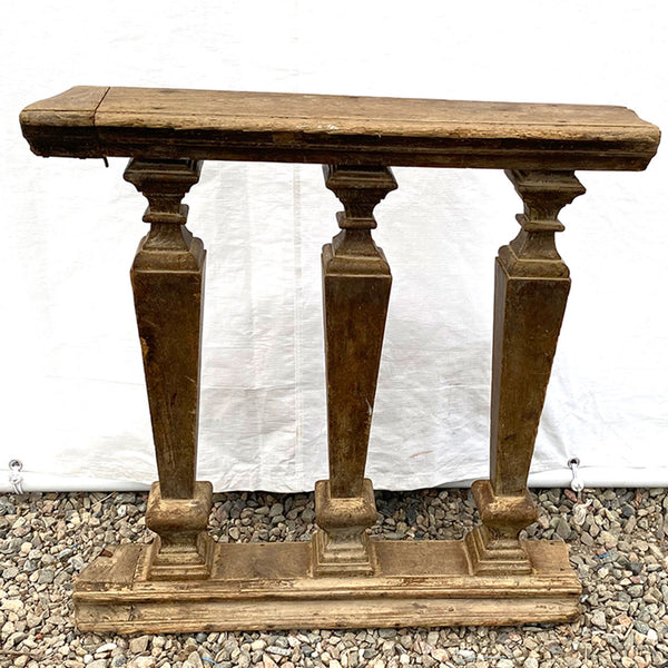 Three-Piece Portuguese Baroque Period Chestnut Altar Railing