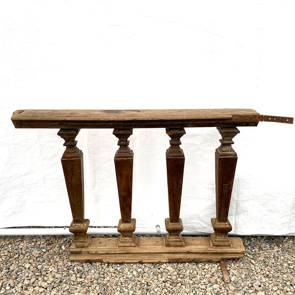 Three-Piece Portuguese Baroque Period Chestnut Altar Railing