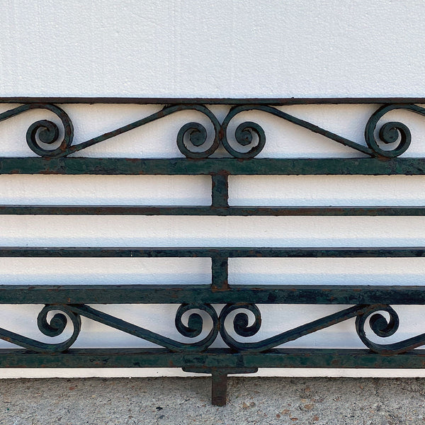 Long French Painted Wrought Iron Rectangular Architectural Transom