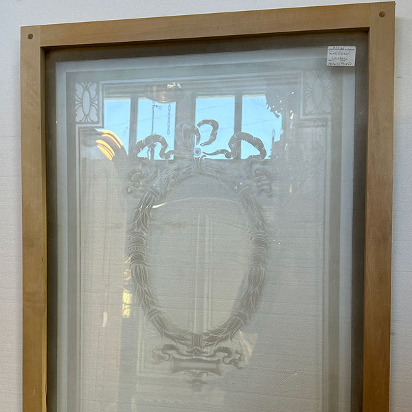 Set of Five English Neoclassical Etched Glass Windows