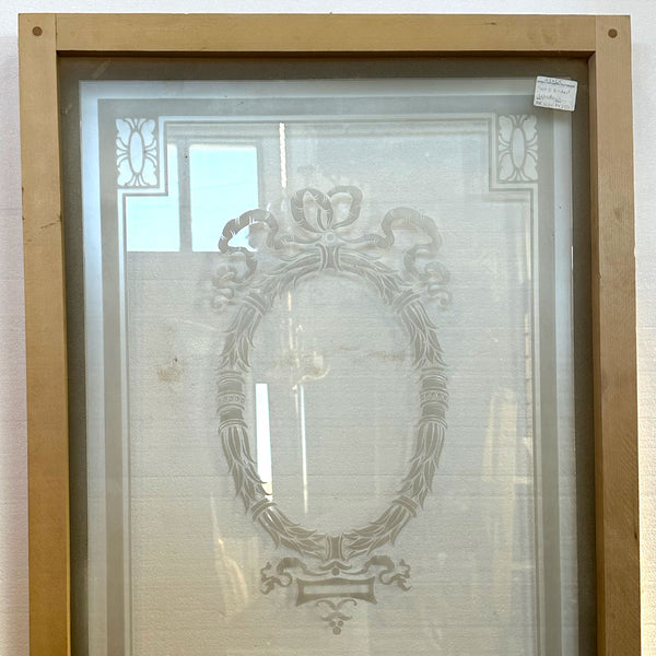 Set of Five English Neoclassical Etched Glass Windows