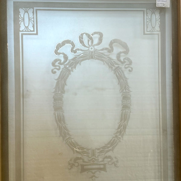 Set of Five English Neoclassical Etched Glass Windows