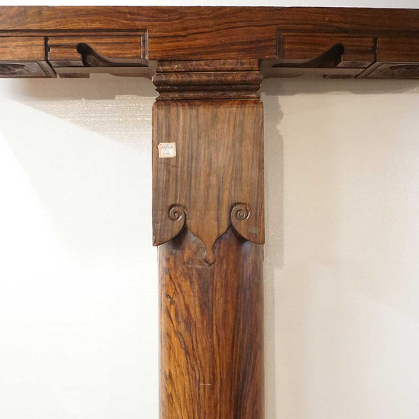 Set of Four Indian Kerala Solid Rosewood Architectural Pillars and Brackets