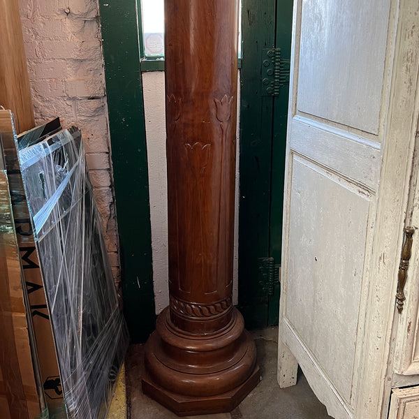 Pair of Tall Indian Teak Architectural 12-Foot Pillars