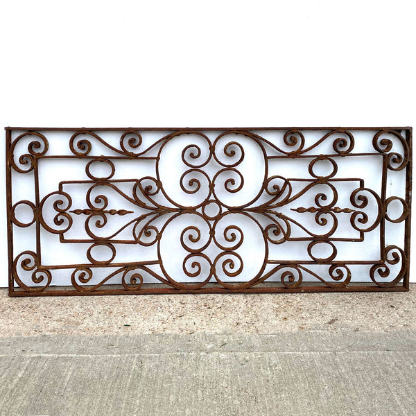 French Colonial Wrought Iron Window Grille / Architectural Transom