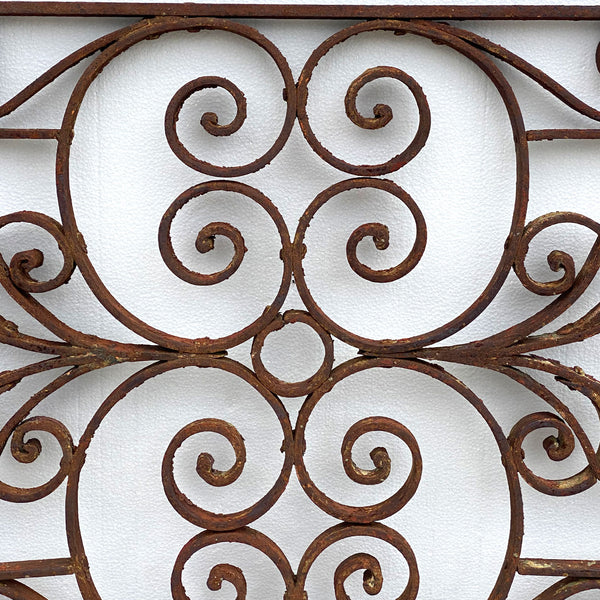 French Colonial Wrought Iron Window Grille / Architectural Transom