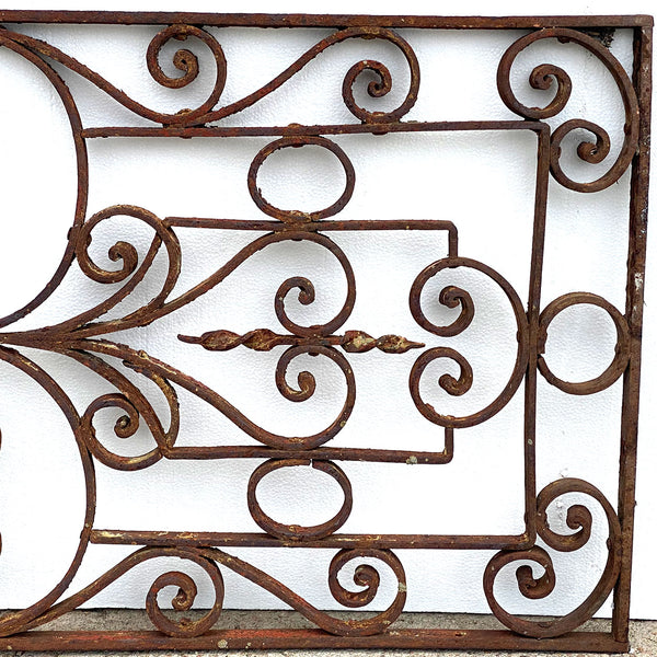 French Colonial Wrought Iron Window Grille / Architectural Transom