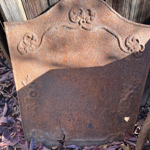 French Provincial Cast Iron Fireplace Fireback