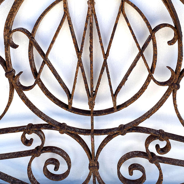 Large French Wrought Iron Gate / Door Architectural Transom Grille
