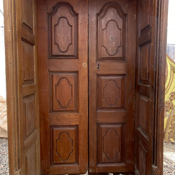 Indo-Portuguese Teak Double Door with Deep Surround